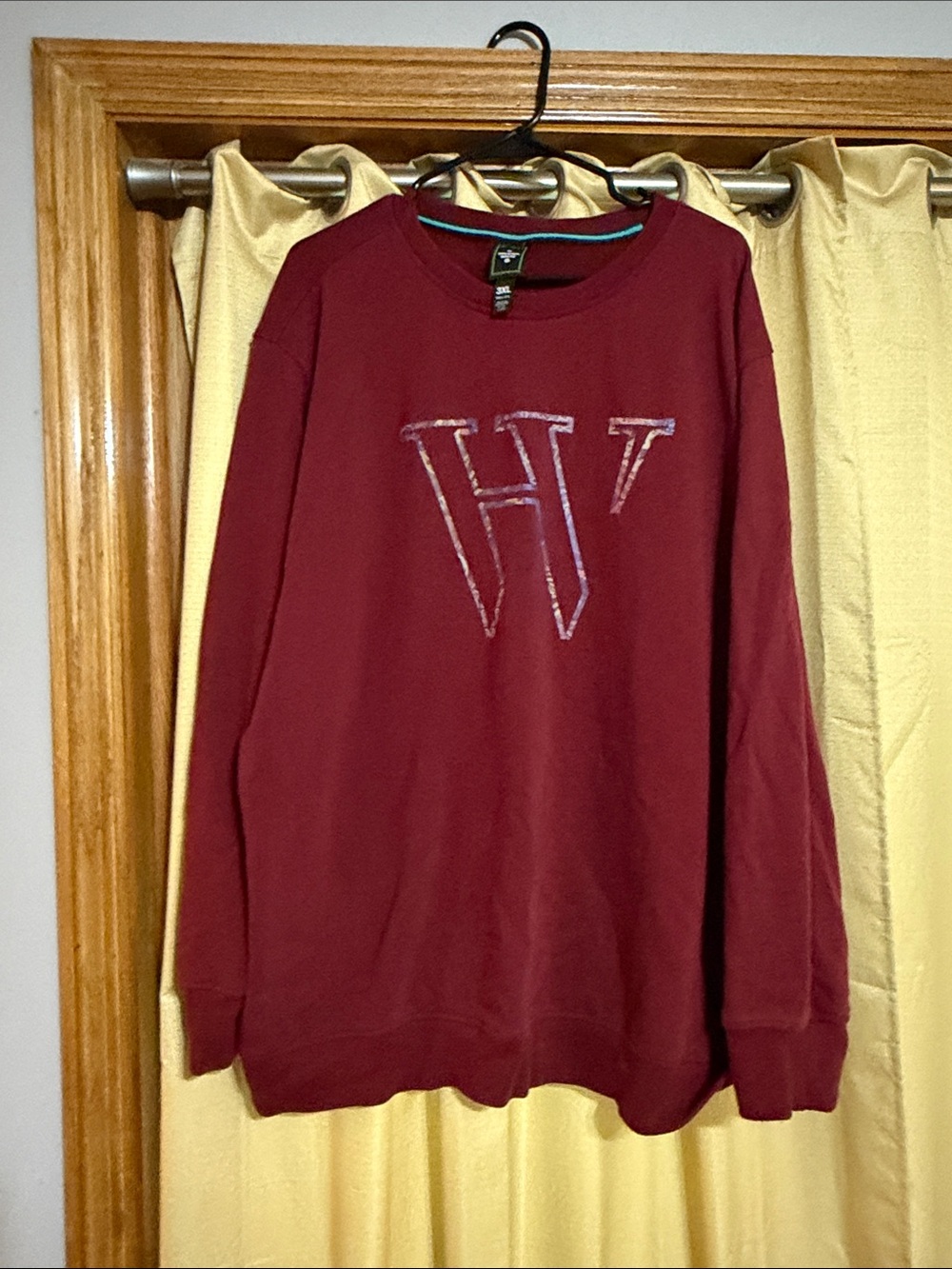 Men's Burgundy Crewneck Sweatshirt with WV Chest Logo